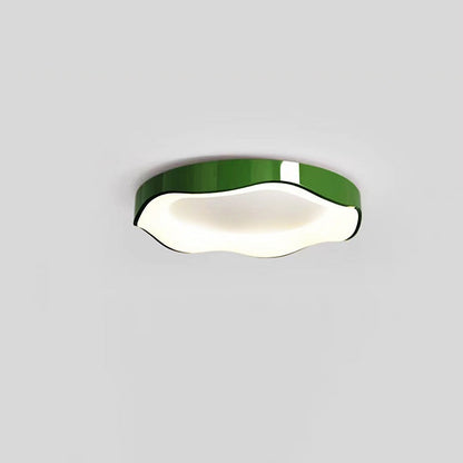 Contemporary Nordic Round Iron PVC LED Flush Mount Ceiling Light For Living Room