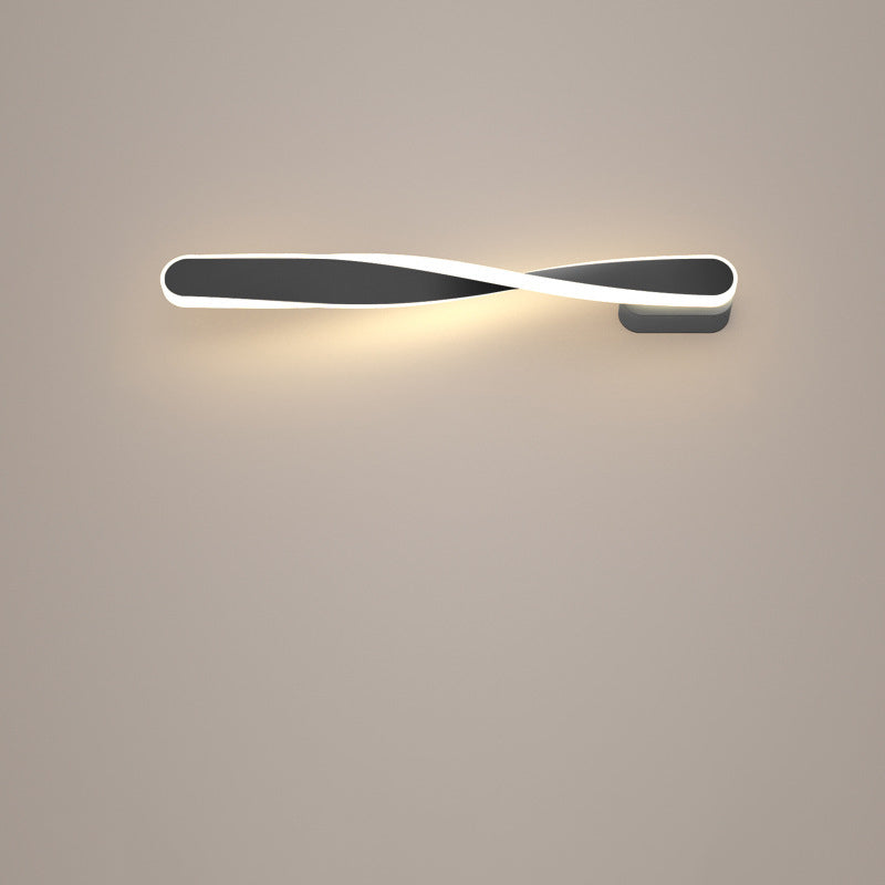 مصباح حائط LED طويل من الألومنيوم والسيليكون بتصميم حلزوني عصري بسيط لغرفة المعيشة 