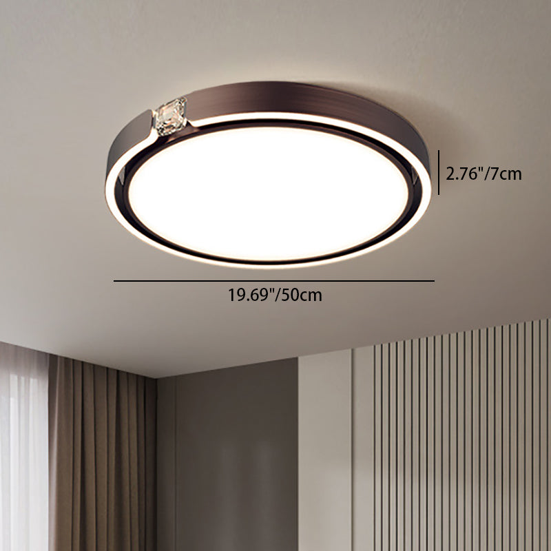 寝室用モダンで豪華な丸型電気メッキアルミアクリルLEDフラッシュマウントシーリングライト