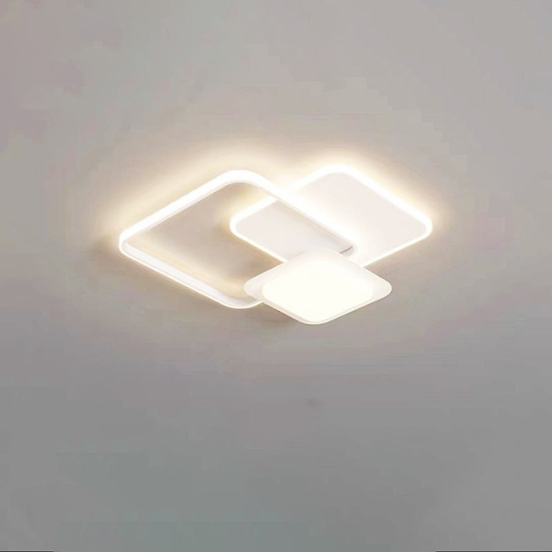 Modern Minimalist Round Square Iron Acrylic LED Flush Mount Ceiling Light For Bedroom