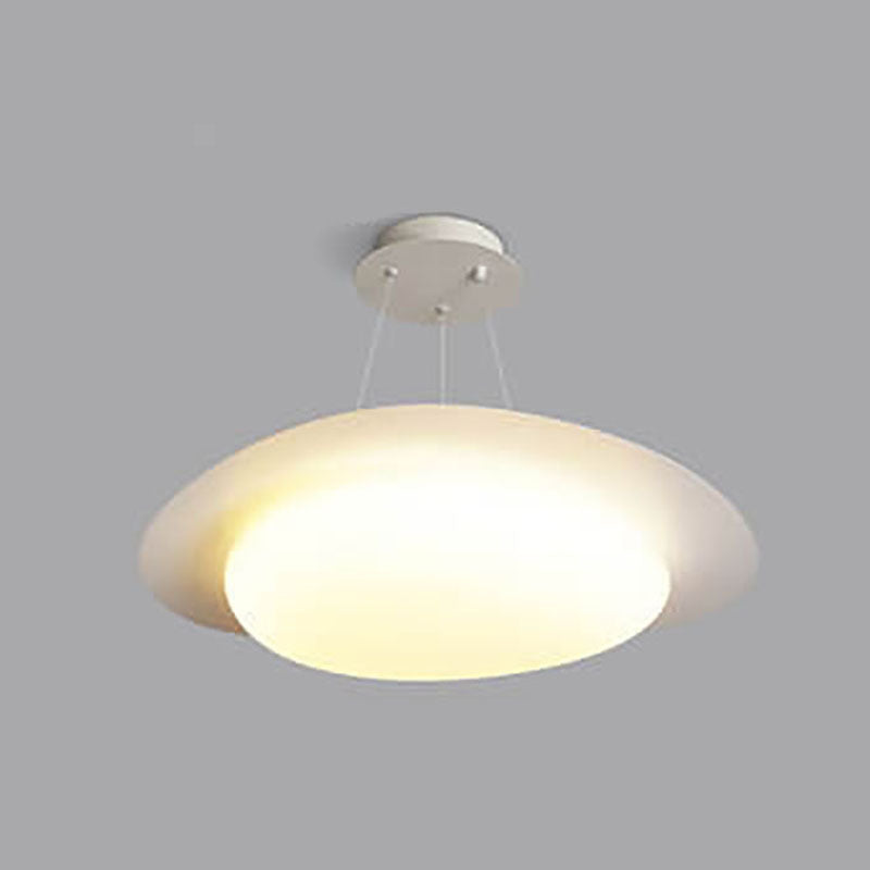 مصباح LED معلق من الحديد الأكريليكي باللون الأبيض بتصميم بسيط على الطراز الاسكندنافي 