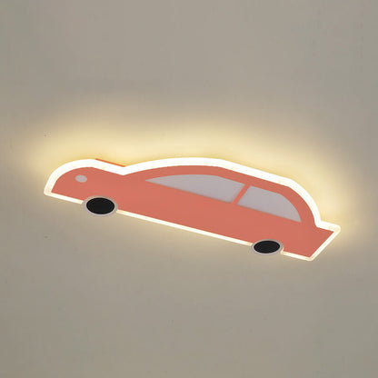 Cartoon Creative Car Shape Iron LED Flush Mount Ceiling Light