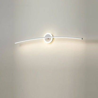 Modern Minimalist Curved Line LED Mirror Front Light Wall Sconce Lamp