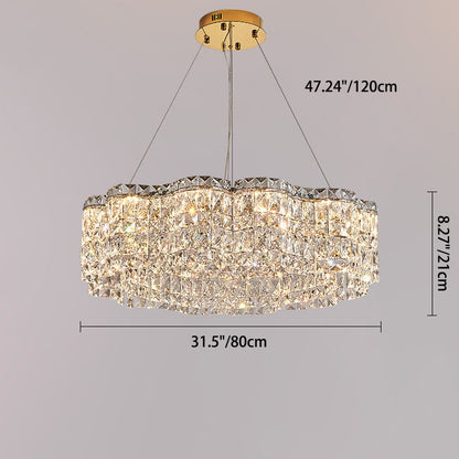ثريا كريستال LED من الفولاذ المقاوم للصدأ بتصميم عصري بسيط لغرفة المعيشة