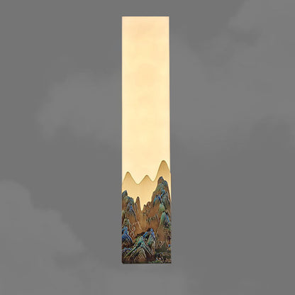 Traditional Chinese Marble All-Copper Rectangular LED Wall Sconce Lamp For Bedroom