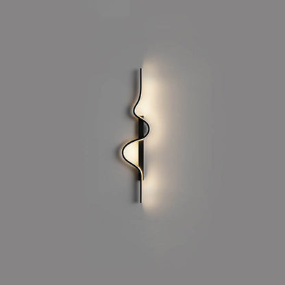 مصباح حائط LED من الألومنيوم بتصميم موجة طويلة عصري وبسيط لغرفة المعيشة