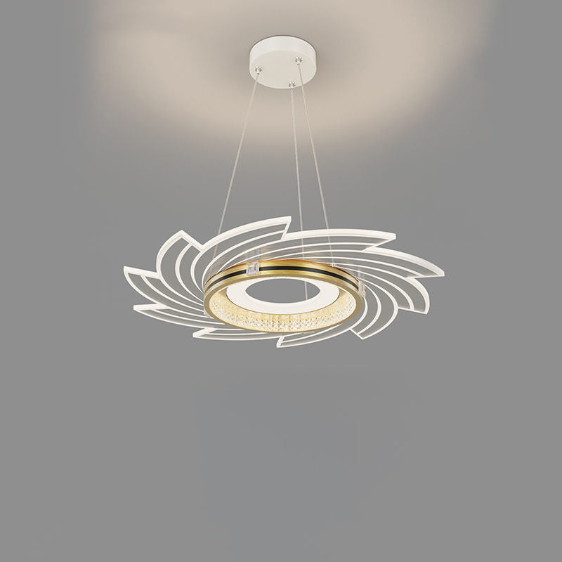 مصباح LED معلّق بتصميم دوامة من الأكريليك الكريستالي الفاخر المعاصر لغرفة النوم 