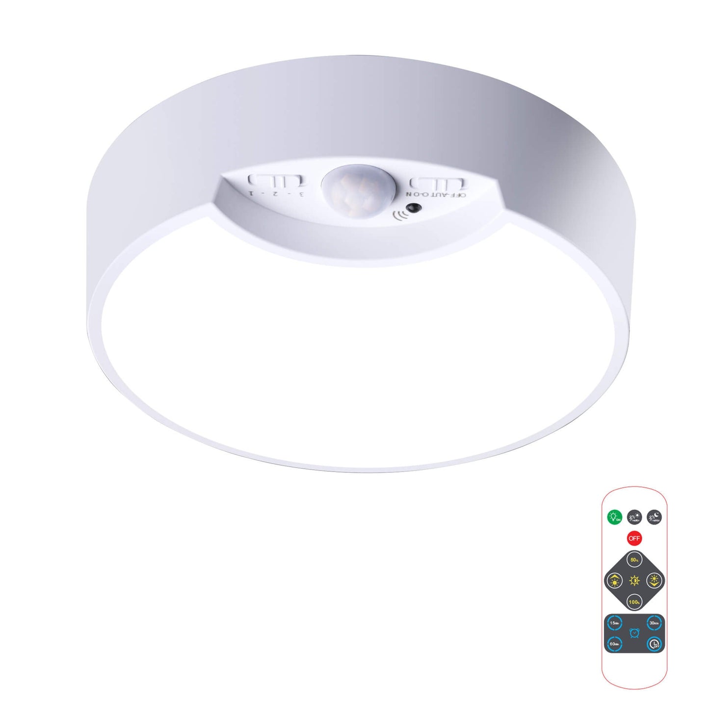 Simple Sensor White Round Acrylic LED Flush Mount Ceiling Light
