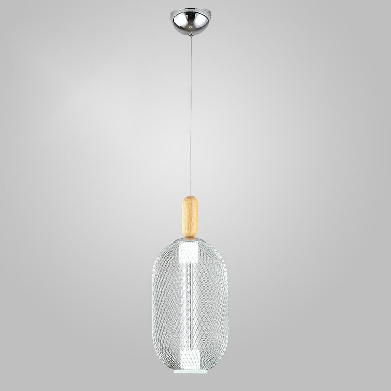 مصباح LED معلق بظل شبكي زجاجي حديث 