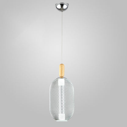 مصباح LED معلق بظل شبكي زجاجي حديث 