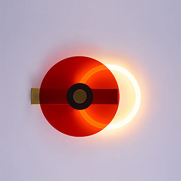 モダンなカラーの明るいアクリル製ラウンドLEDウォールスコンスランプ