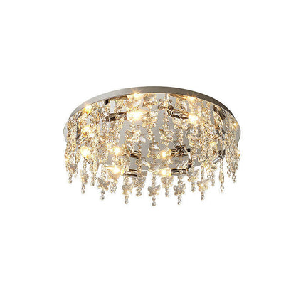 Modern Luxury Crystal Round Butterfly Pendant 6/8/12 Light Flush Mount Ceiling Light