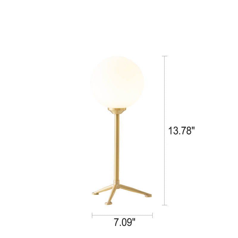 Modern Simple Spherical Milky White Lampshade 1-Light Table Lamp