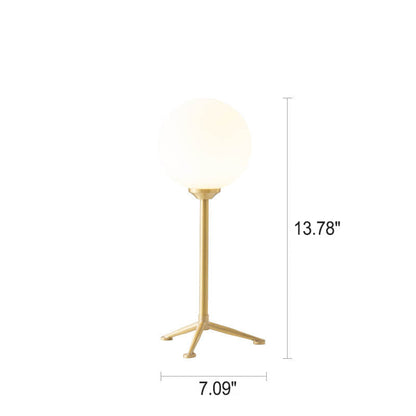 Modern Simple Spherical Milky White Lampshade 1-Light Table Lamp