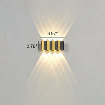 Modern Light Luxury Golden Aluminum Outdoor Waterproof Patio LED Wall Sconce Lamp