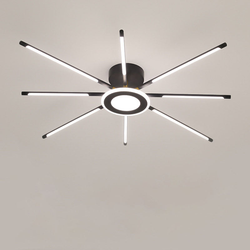 Modern Creative Strip Fireworks LED Semi- Flush Mount Ceiling Light