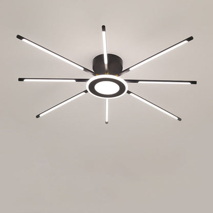 Modern Creative Strip Fireworks LED Semi- Flush Mount Ceiling Light