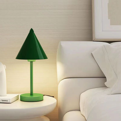 Modern Minimalist Iron PVC Cone 1-Light Table Lamp For Bedroom