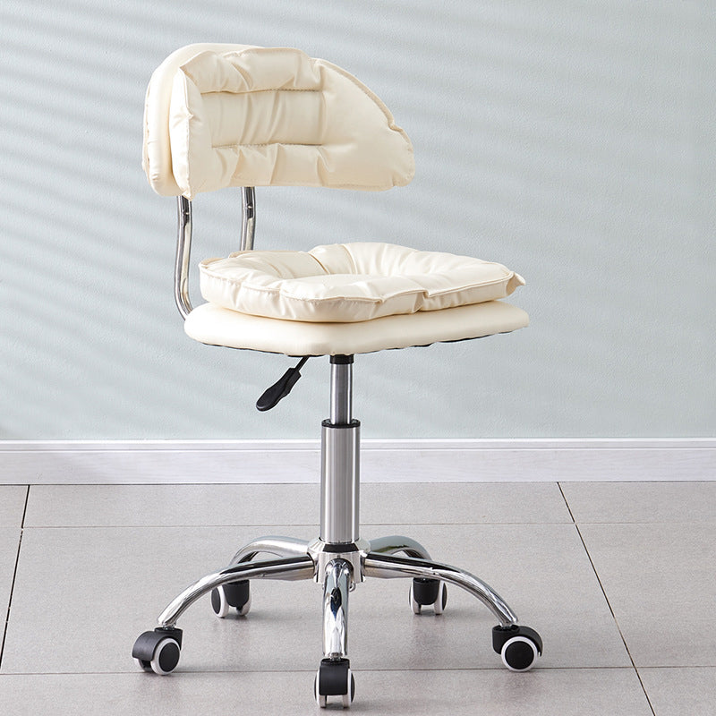 Modern Minimalist Square Cushion Faux Leather Metal Bar Stool Backrest Height Adjustable For Dining Room