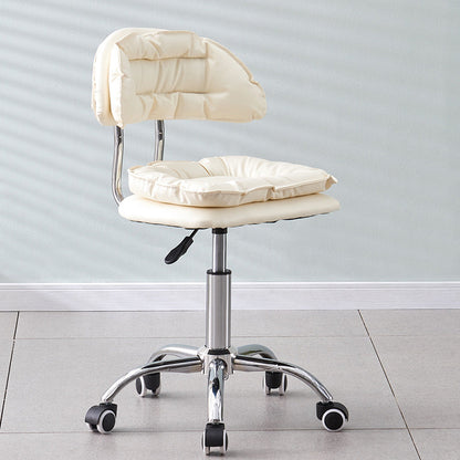 Modern Minimalist Square Cushion Faux Leather Metal Bar Stool Backrest Height Adjustable For Dining Room