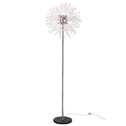 Modern Creative Dandelion Shade Crystal  Aluminum  Marble Base 8/9-Light Standing Floor Lamp