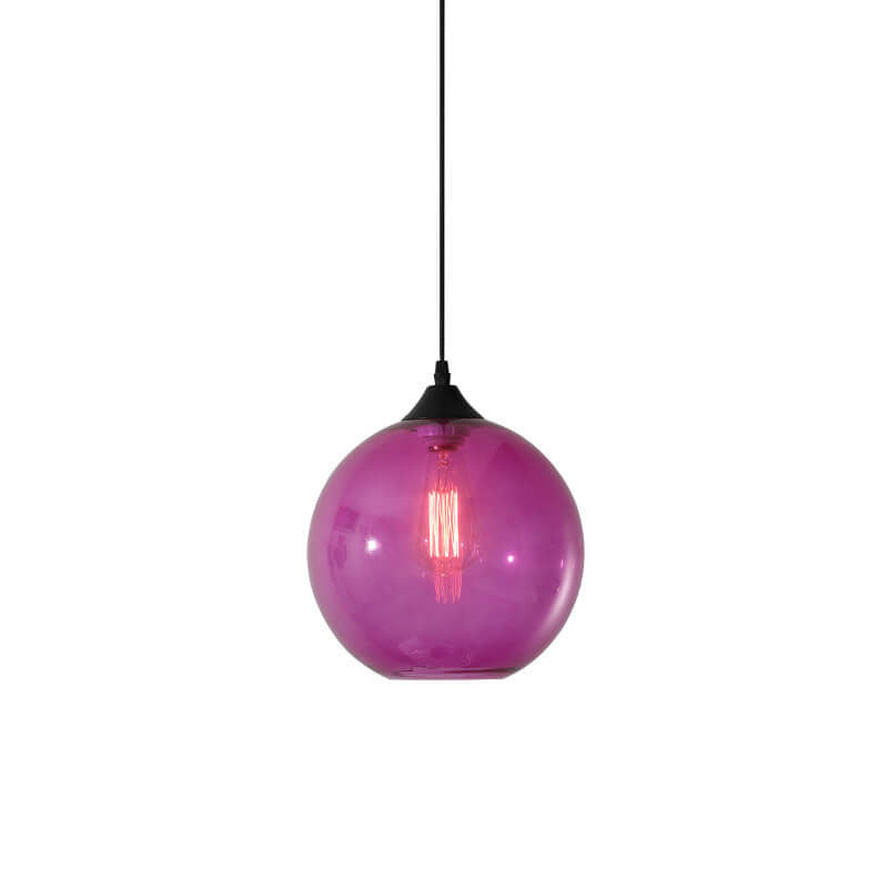 Nordic Minimalist Stained Round Glass 1-Light Pendant Light