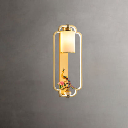 مصباح حائط LED بتصميم عقدة حلقية من النحاس الصيني الحديث 