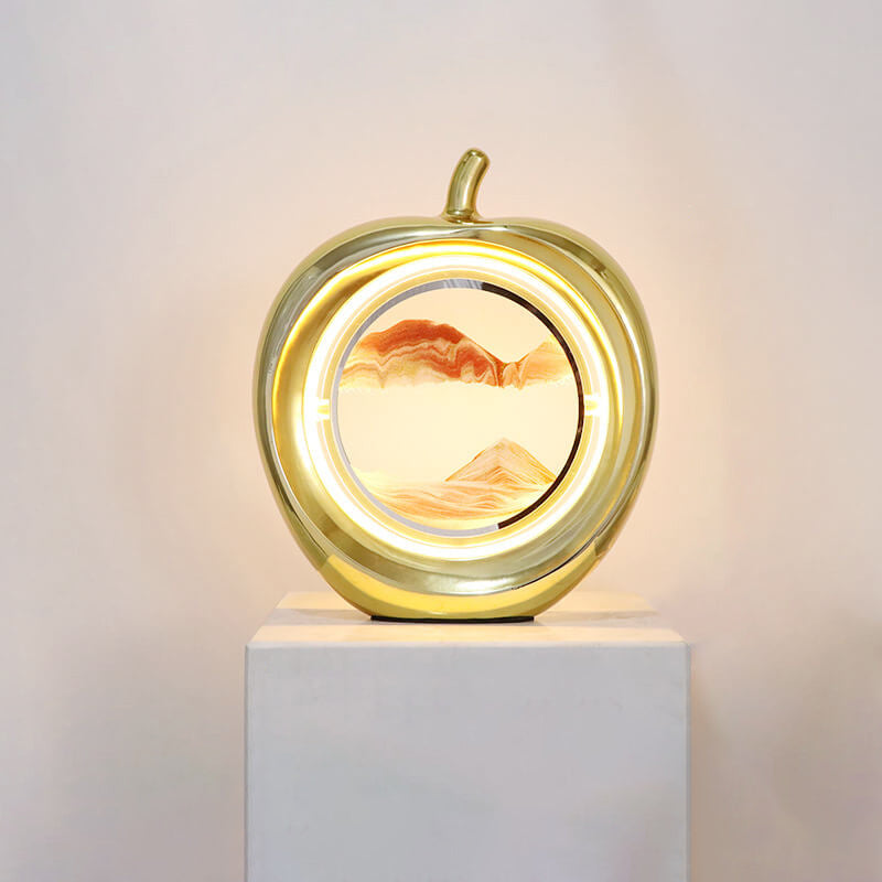 Creative Apple Quicksand Painting Decorative Ambient LED Table Lamp