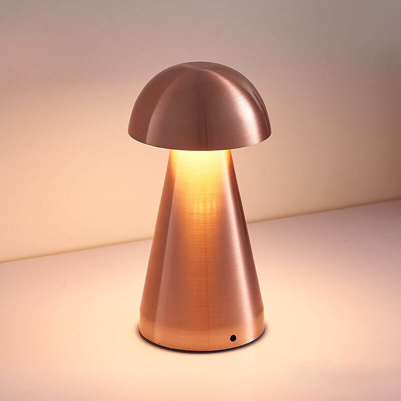 Modern Light Luxury Creative Wrought Iron Mushrooms USB LED Table Lamp