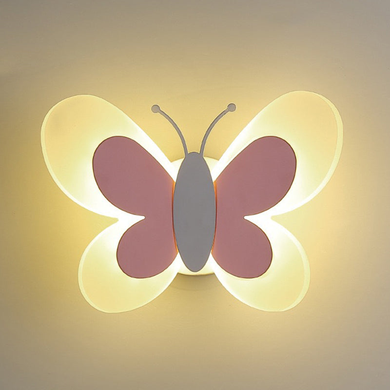 مصباح حائط LED حديدي بتصميم فراشة أكريليك معاصر إبداعي لغرفة النوم 