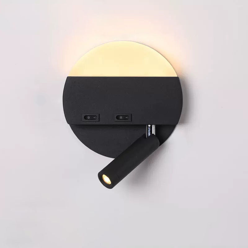 مصباح حائط للقراءة LED مصنوع من الأكريليك والألومنيوم بتصميم دائري مربع بسيط وحديث 