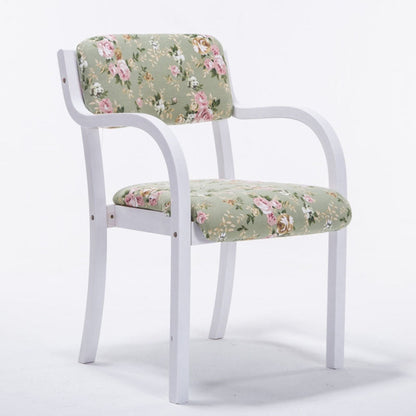 Contemporary Nordic Wood Cotton Linen Fabric PU Leather Velvet Sponge Square Dining Chair Backrest Armrest For Dining Room