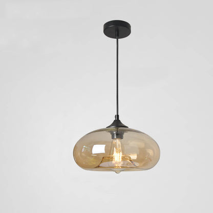 Creative Colored Glass Oval 1-Light Pendant Light