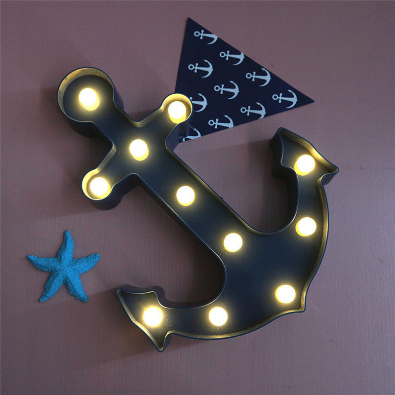 Scandinavian Modern Boat Anchor ABS Battery LED Wall Sconce Lamp