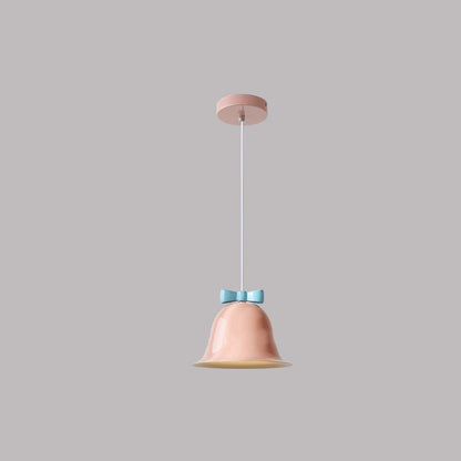 Nordic Minimalist Bells Bow Tie Iron 1-Light Pendant Light