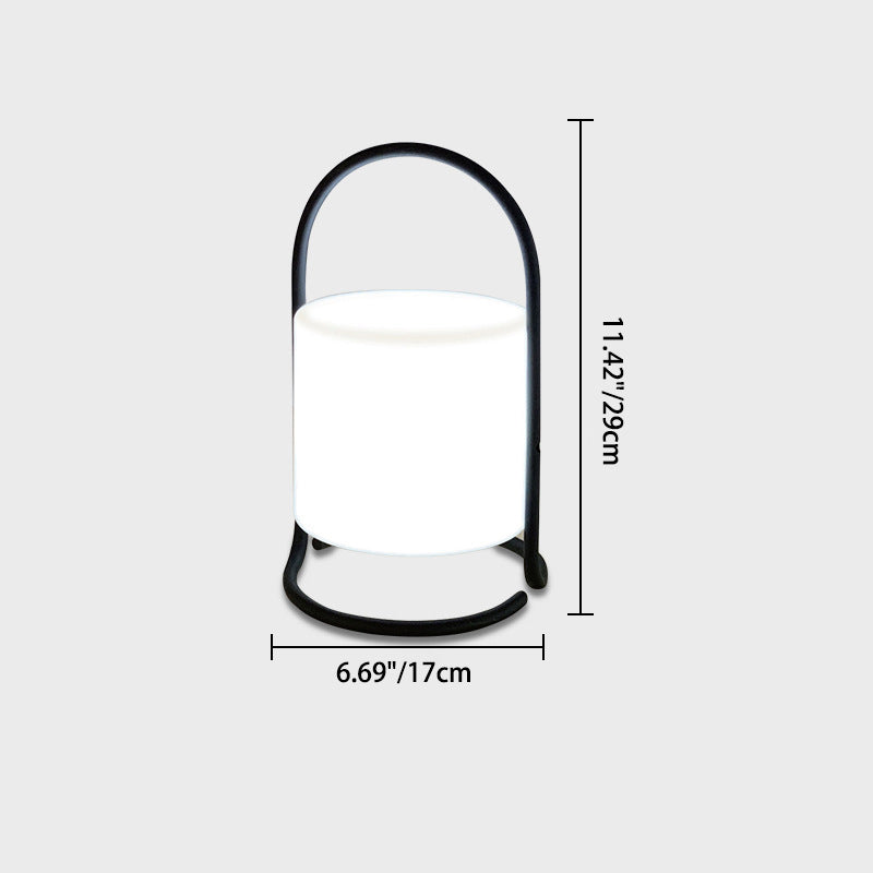 Contemporary Nordic Metal PE Ball Egg Cube Cylinder LED Hanging Rechargeable Table Lamp For Bedside