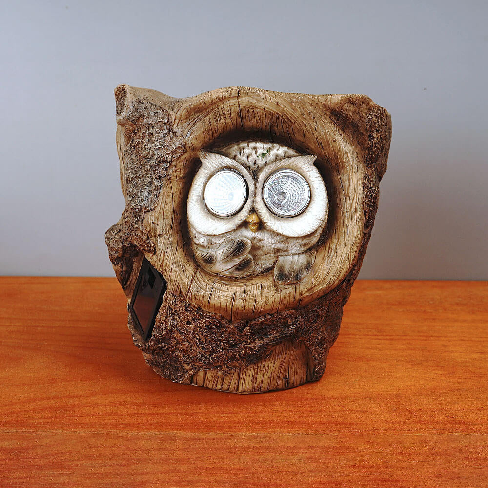 Modern Decorative Solar Owl Resin LED Night Light Table Lamp