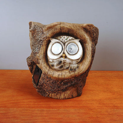 Modern Decorative Solar Owl Resin LED Night Light Table Lamp