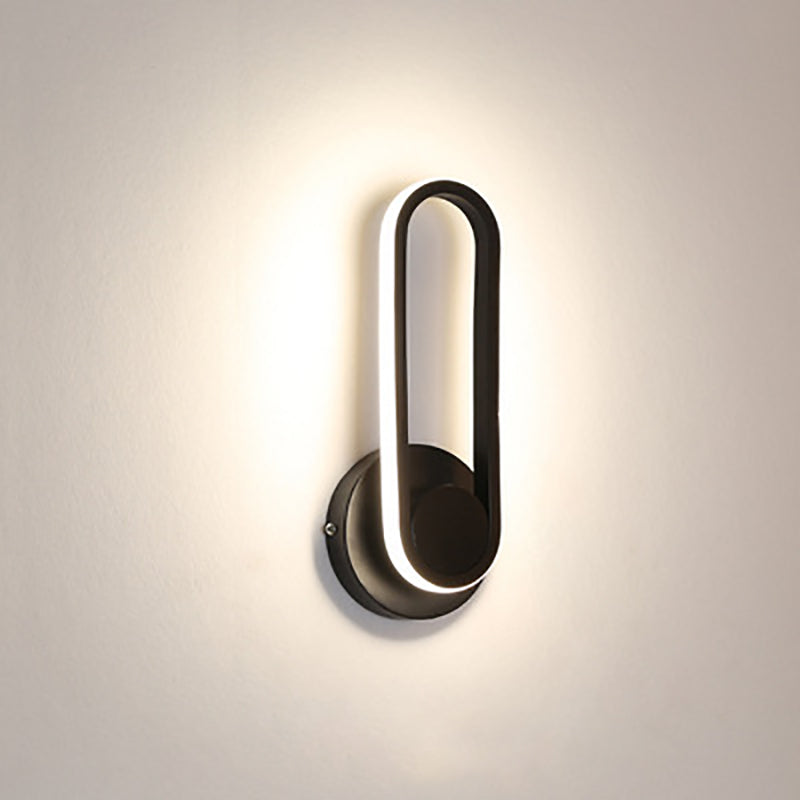 Contemporary Simplicity Iron Oval Ring Rotatable LED Wall Sconce Lamp For Bedroom