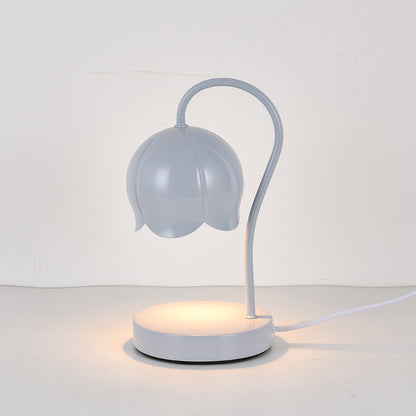 Contemporary Nordic Iron Glass Wood Flower 1-Light Melting Wax Table Lamp For Bedside