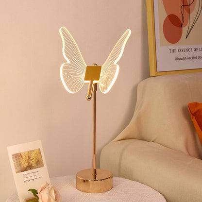 Nordic Light Luxury Acrylic Flower Butterfly Gold LED Table Lamp