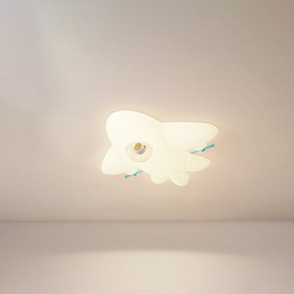 Contemporary Creative PE Cartoon Aircraft LED Kids Flush Mount Ceiling Light For Living Room