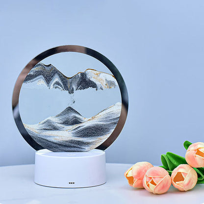 Creative Round Hourglass Quicksand 3D LED Night Light Table Lamp