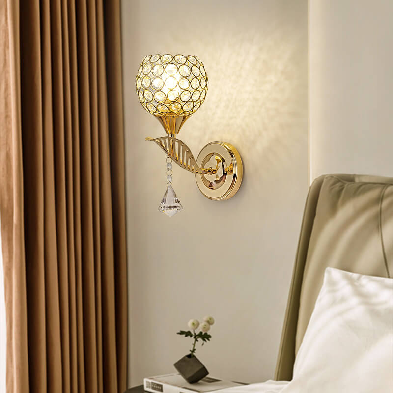 Contemporary Creative Crystal Ball 1- Light Wall Sconce Lamp For Living Room