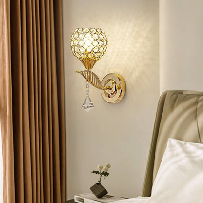 Contemporary Creative Crystal Ball 1- Light Wall Sconce Lamp For Living Room