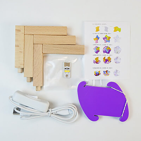 Creative DIY Round Hydrangea Combination Design LED Night Light Table Lamp