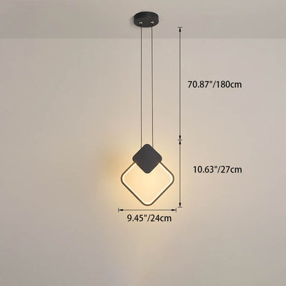 مصباح LED دائري هندسي من الحديد بتصميم بسيط وعصري لغرفة النوم 