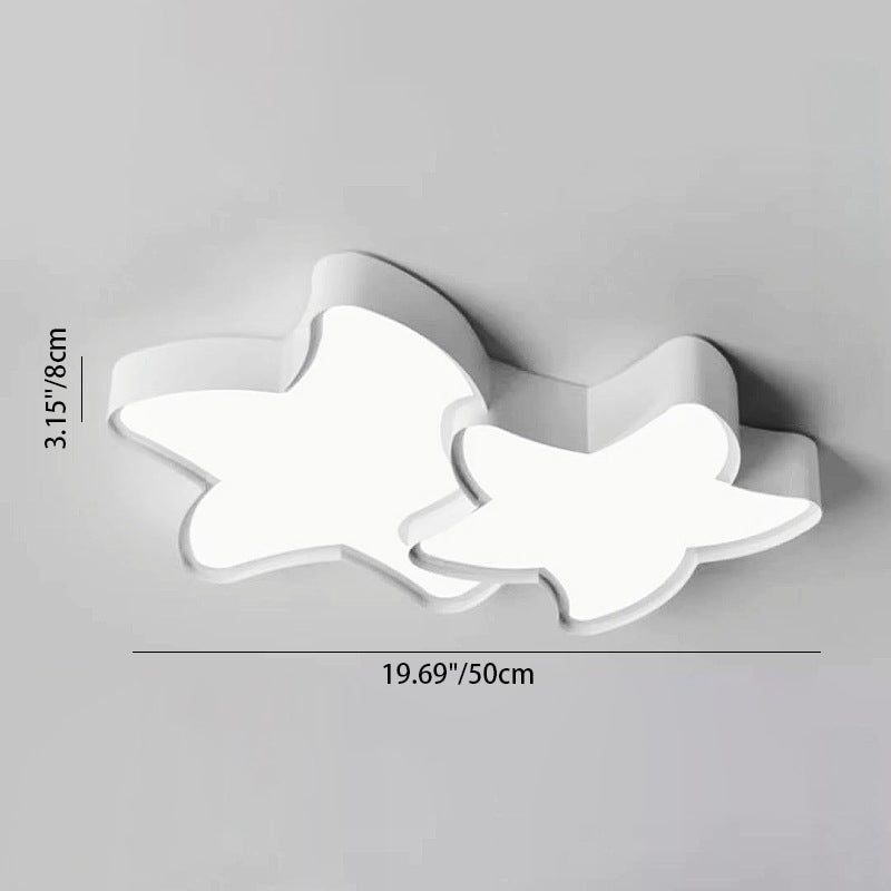 Modern Simplicity Iron Acrylic Star Shade LED Flush Mount Ceiling Light For Living Room
