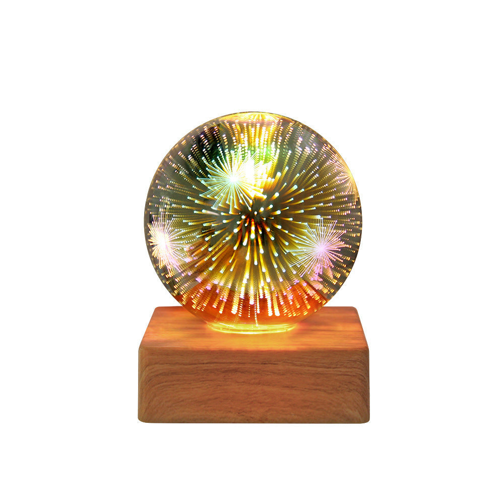 Colorful Glass Ball USB Plug-in 1-Light LED Decorative Table Lamp