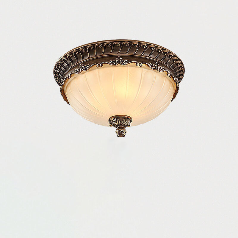 European Retro Light Luxury Resin Metal 3-Light Flush Mount Lighting